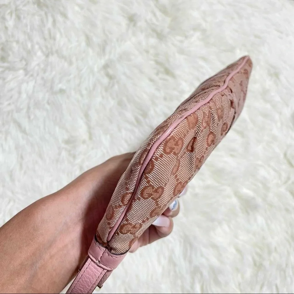 💯AUTH GUCCI PINK MINI SHOULDER BAG LOGO POUCHETTE - Picture 8 of 13